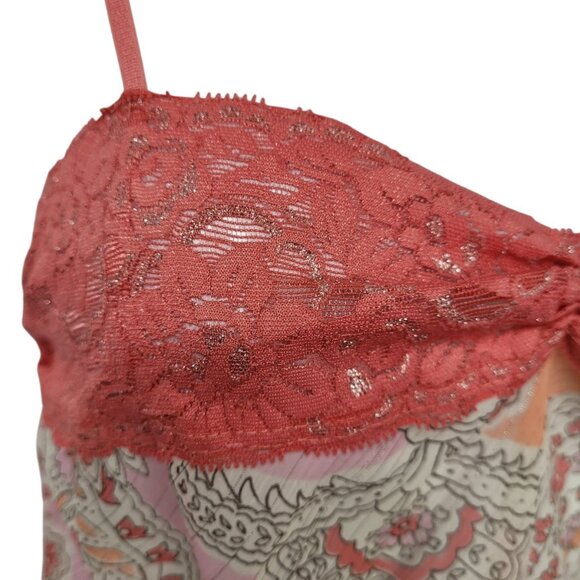 Vtg Y2k Babydoll Top Whimsical Boho Fairy Pink Glitter Coquette Feminine Dainty - Picture 10 of 15